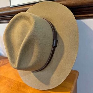 Anupaya 100% Wool Tan Fedora Hat 57cm
